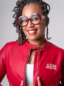 PU Leather Embroidered Delta Sigma Theta Jacket (Crimson)