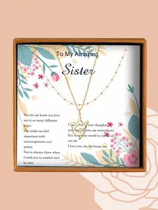 Dove Pendant Necklace with Box & Greeting Card, Elegant Beads Decor Chain Necklace for Women for Gift, Fashion Jewelry for Party, Daily Decor, Trendy All-match & Exquisite Jewelry for Birthday Gift