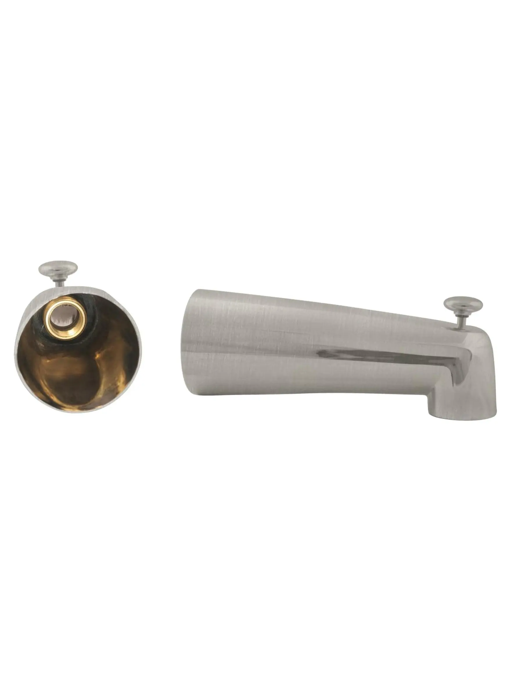 Westbrass E507D-1F-07 Zinc Diverter Tub Spout, 7 in. Long, 1/2 in. IPS Front Threads, IPS Front Inlet, Fully Finished Exterior, Splash-Preventing, Satin Nickel Bathroom Fixture, Splashing-Preventing