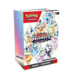Pokemon TCG Prismatic Evolutions Sealed Booster Bundle - 6 Booster Packs, Includes Surging Sparks, Level 2 Play, English Collection Cards