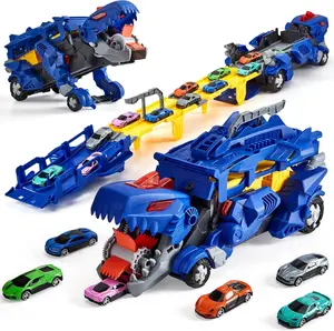 Summervibes Flash sale toy items Dinosaur Carrier Truck Playset,12 Dinosaur Cars with Foldable 3-Layer Race Track, Fun Kids Toy for Toddlers & Boys/Girls Ages 3+, Great Xmas Gift Idea