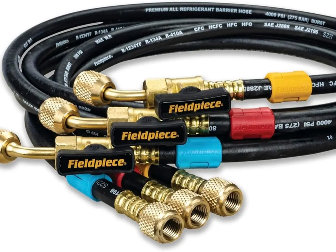 Fieldpiece HR3B Ball Valve Refrigerant Hose Set (3) Fieldpiece HR3B Ball Valve Refrigerant Hose Set (3)