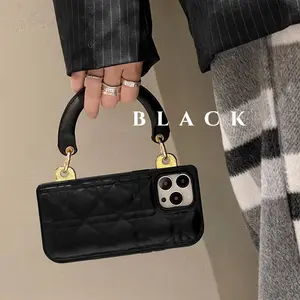 Experience Elegance: Minimalist PU Lambskin Phone Case with Purse Handle Accessories Aesthetic Luxury