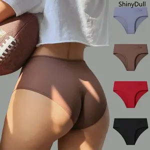 4 Pack Women's High Waist Seamless Thongs - Cotton Tummy Control Underwear