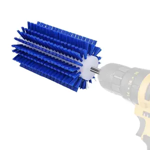 Livestock Scratching Mini Roto Drill Brush Attachment For Horse Sheep Goat Pig Grooming, Relieve Itching on the Back, Remove Harmful Parasites/Dead Skin/Shedding Hair, 5/18Inch Shank, Blue