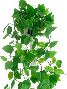 Fake Hanging Plants for Room Decor 1pcs Artificial Potted Plants Vines for Wall Home Office Aesthetic Living Kitchen Bathroom Coffee Table Shelf Indoor Outdoor Farmhouse Patio Decorations