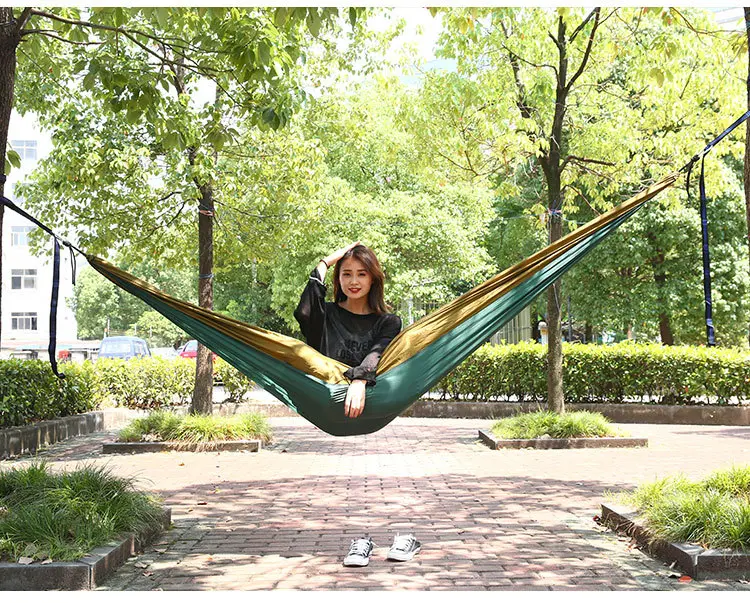 Camping Hammock Single Portable Parachute Nylon Hammock for Outdoor Backpacking Hiking Travel Lightweight Hanging Bed