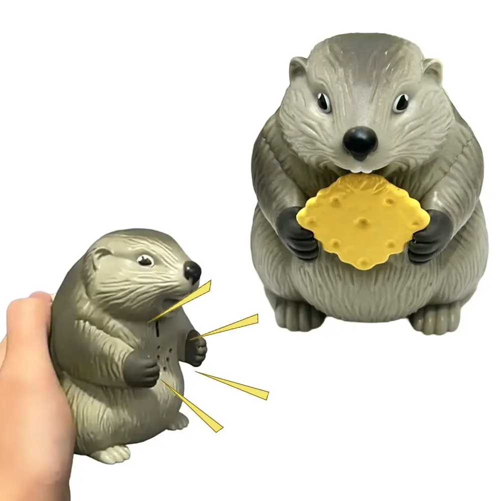Cute Animal Design Woodchuck Stuffed Collectible - Huggable Kawaii Cookie-Themed Plush Doll, Stress Relief Birthday Gift (Toys & Hobbies Classic Novelty Toy), Huggable Collectible