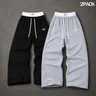 Men's Straight-Leg Sweatpants - 1-Pack or 2-Pack Options, Drawstring Elastic Waist, Side Pockets, Printed Detail, Open Hem, Machine Washable,sohochic