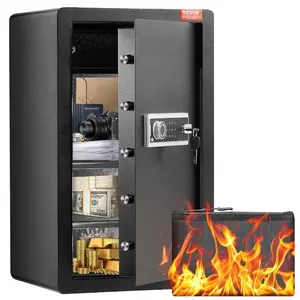 VEVOR Safe Box with Digital Keypad and 2 Keys, 1.8 Cubic Feet Home Safe, Steel Security Cabinet, with Fire-proof Bag, Protect Cash, Gold, Jewelry, for Home, Hotel, 15.8Wx13Dx16.9HVEVOR Super Brand Day