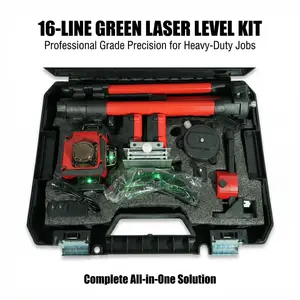 Milwaukee 16 Line Laser Level Kit For Construction Layout And Alignment With ±0.3mm Accuracy Dual Power System And Magnetic Base
