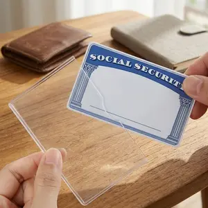 Clear    Sleeves 10 Pack  ID  Holders For Social Security License Waterproof PVC Medicare Card Protector