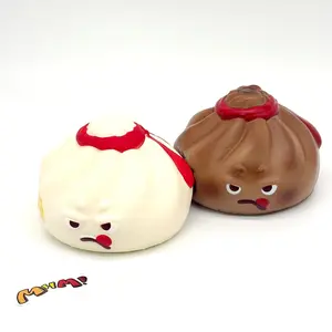 MHM Slow-Rebound Toy Series: Angry Pan-Fried Bun—Thick and Soft. Stress-relieving to squeeze. Birthday gifts, holiday gifts, soft vinyl toys, soft vinyl, slow-rebound soft vinyl, stress-relieving soft vinyl, soft vinyl toys