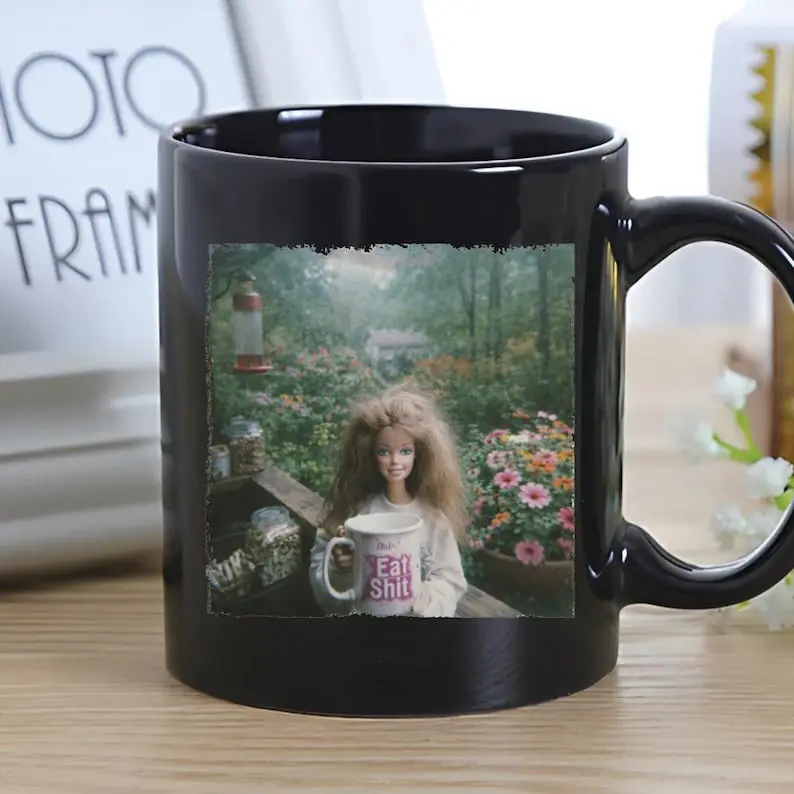 Doll Face Coffee Mug, Funny Doll Face Mug, Disgusted Doll Meme Coffee Cup, Sarcastic Reaction Gift, Unhinged Meme Mug, Coworkers Gift