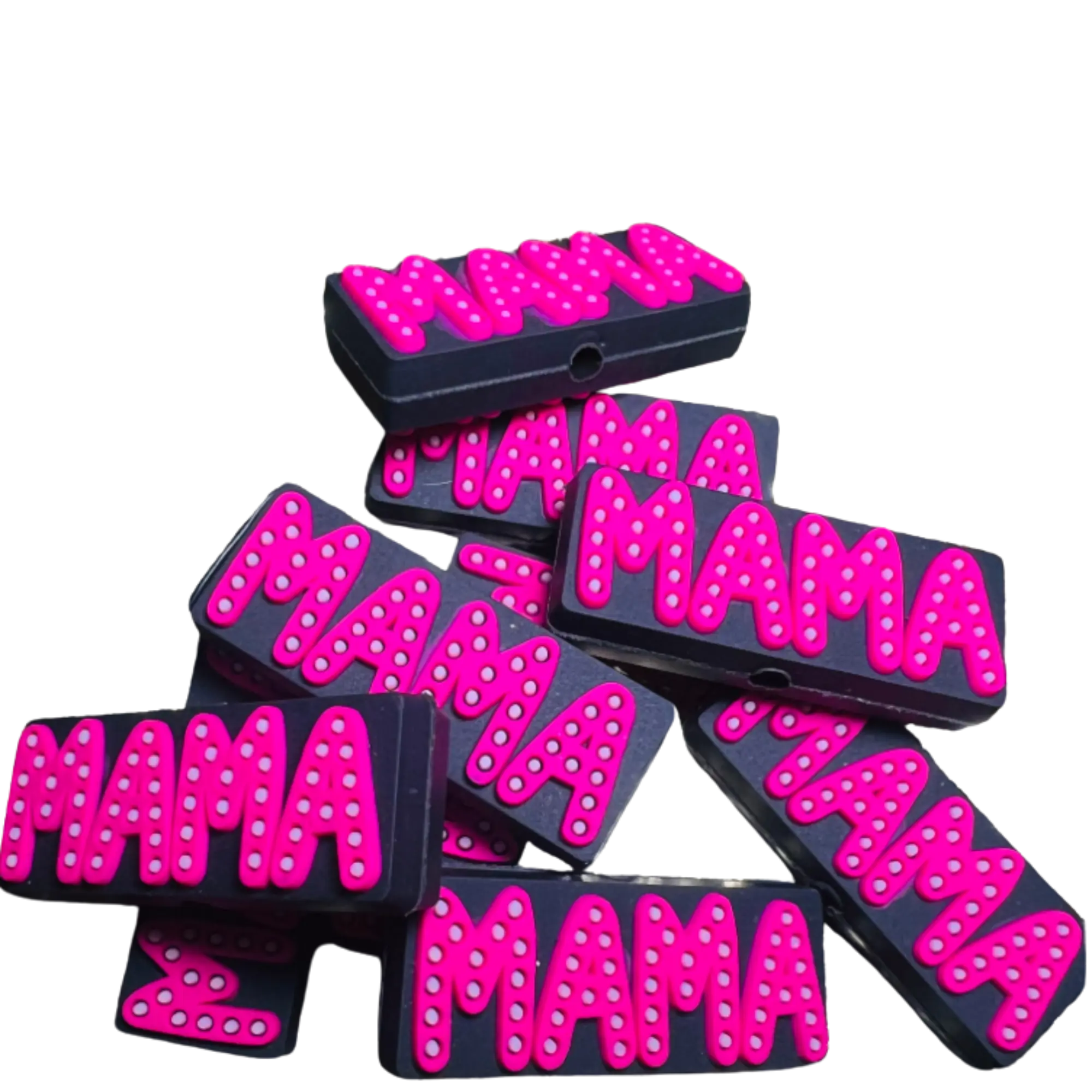 Mom Mama Silicone Focals for DIY Beadable Projects, Keychains, Pens, Wristlets