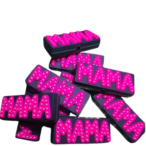 Mom Mama Silicone Focals for DIY Beadable Projects, Keychains, Pens, Wristlets