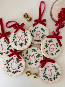 Personalized Monogram Ornament – Embroidered Letter Gift