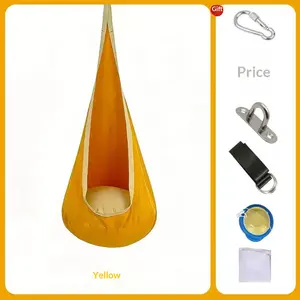 Kids Nest Swing Chair, Indoor Outdoor Hanging Hammock Pod, Sensory Therapy Swing  Lighted Camping