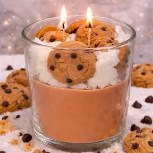 Chocolate Chip Cookie Scented Double Wick Candle in Coconut Wax 16oz with 70 Hours Burn Time for Home Decor
