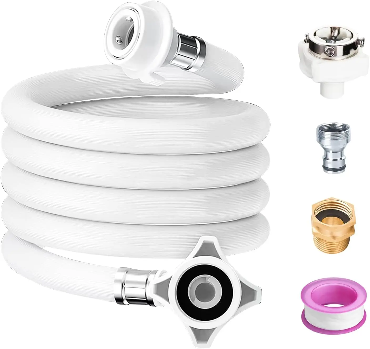 6 Ft Portable washing machine hoses, washer hoses, for quick connect of  Tub washing machine and mini washing machine water  line, PVC (6.5 Ft/2 M)