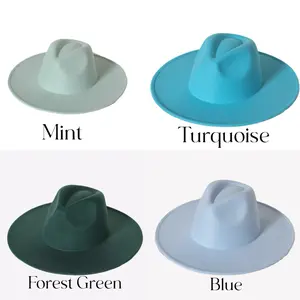 Fedora Hats Plain Winter Felt Hats wide Brim Felt Hat Women Men Fedora Hats
