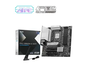 MSI PRO B860M-A WIFI LGA 1851 Intel B860 SATA 6Gb/s DDR5 PCI-E x16 slot M.2 Thunderbolt4 5Gbps LAN Wi-Fi 7 Micro ATX Motherboard