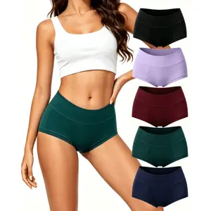 BATTEWA Full-Cover Incontinence Underwear for Women Overnight Leak Proof Panties Cotton Bladder Control Absorbent Briefs 60ML,5Pack