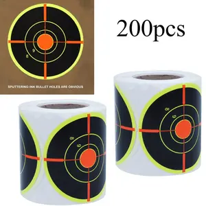 200pcs 3" Self Adhesive Stickers |   Sports Labels Targets, Splatter Reactive, for Outdoor Hunting Shooting, Mixed Color Paper Material