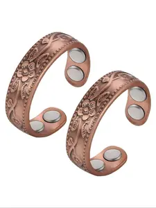 Adjustable Copper Vintage Rings for Women, 99.99% Pure Copper Jewelry Gift Set, Durable Unique Design, Perfect Present for Her