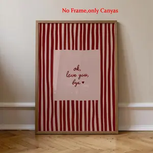 Striped Frame Poster, Striped Canvas Art, Bedroom Decor, Living Room Decor, Gift, Unframed, Model_xinghao