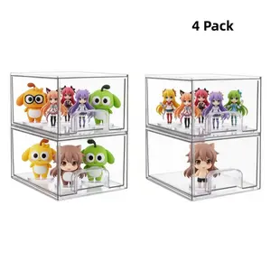 Nw 7Lbs 4 Pack Small tackable Storage Drawers  Acrylic display case - Acrylic Closet Undersink Organizers and Storage Bins Boxes unit