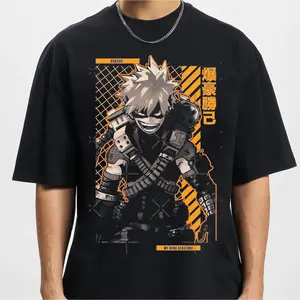 Bakugo Katsuki Raw Power Black T-Shirt – Aggressive Hero Aesthetic Anime Inspired Graphic Tee, Unisex Fanwear