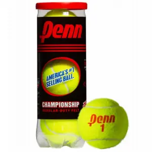 212 MAIN Championship Penn Tennis Balls - 3-Pack Yellow Fiber Regular-Duty Felt Balls, Head Penn Racquet Sports 270857
