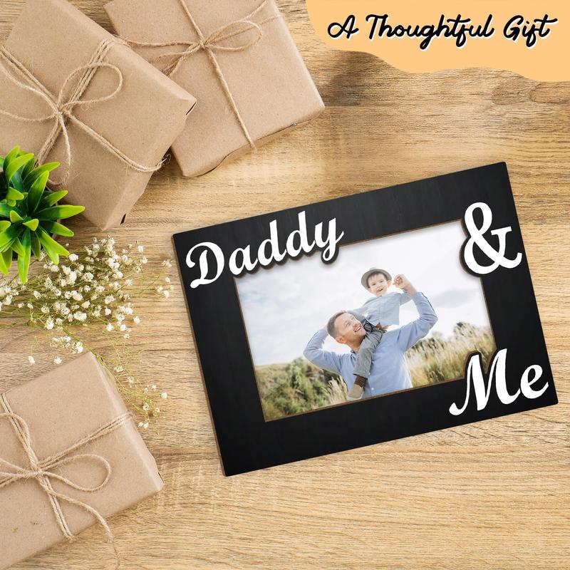 Dad Photo Frame, Daddy & Me Picture Frame, Father Gifts from Daughter Son, 4x6 Wooden Picture Frames Best Gifts for Birthday Father's Day, Home Office Shelf Table Decor