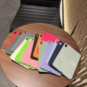 Solid Color Soft Silicone Tablet Case, 1pc Anti-scratch Tablet Protective Cover, Tablet Protector for iPad 5/6/7/8/9/11/12.9 Inch, iPad Accessories