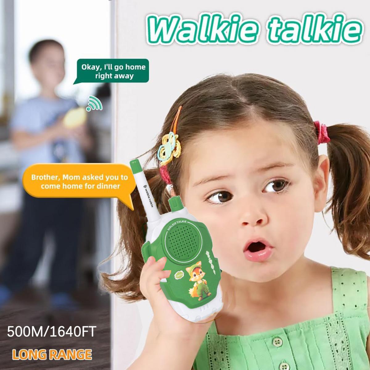 Toy suitable for girls and boys aged 3–12; children’s walkie-talkies, 2-pack, 1640.42 ft (approx. 500 m) long-range two-way communication; handheld educational toy for kids; electronic outdoor toy; ideal for camping and hiking outdoors; Christmas and grad