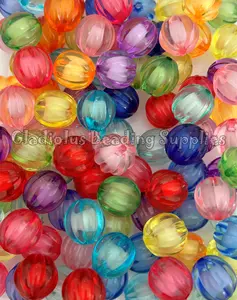 16mm Clear Watermelon Mixed Beads for Chunky Necklaces, Beaded Pens, and Crafts