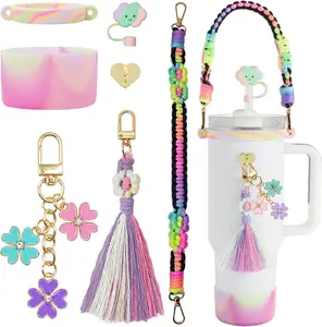 Accessories Set for  Cup,Paracord Handle Strap Carry for Simple Modern and Other 8oz - 40oz Tumbler.Water Bottle Carrier Set.