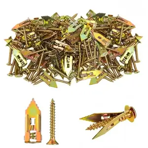 400 heavy-duty galvanized gypsum board anchors, quick-fix accessories for walls, galvanized and rust-proof, drill-free gypsum board wall anchors