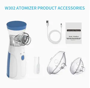 USB charging cable, rechargeable ultrasonic nebulizer, handheld mesh nebulizer w302, quiet, portable, home travel respiratory care device