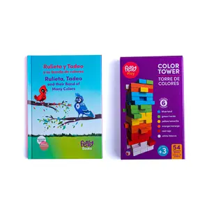 Bilingual Book & Game Bundle: Rulieta, Tadeo and their Band of Many Colors Book + Tumbling Tower Game