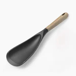 Wooden Handle Silicone Kitchen Utensils Set, Food-Grade Heat Resistant Cooking Spoon Nonstick Spatula, Ideal for Kitchen & Dining Room Use Kitchen Utensils Gadgets