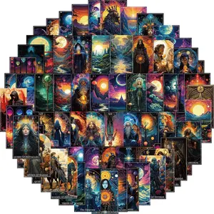 Tarot Card Pattern Sticker, 78pcs/set Waterproof Self Adhesive Decor Paper, Decor Sticker for Gift Greeting Card Water Bottle Laptop Phone, Ornaments