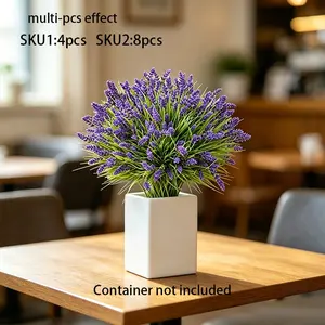 Outdoor artificial flowers, UV-resistant Lifelike Artificial Flower simulated lavender flowers, outdoor green shrubs, suitable for outdoor courtyards, gardens, flower beds, hanging pot decorations, window frame decorations, and indoor home decoration