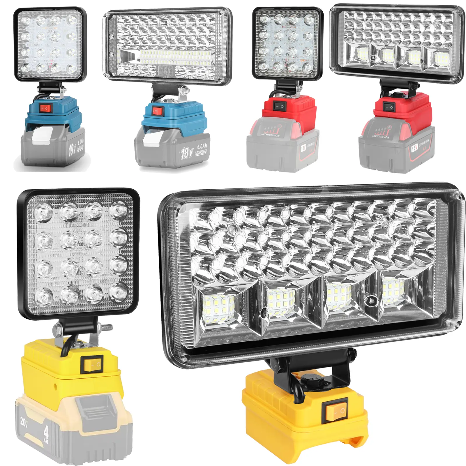 Cordless Led Work Light Compatible with Devvalt 20V Battery, Portable Flood Light Flashlight