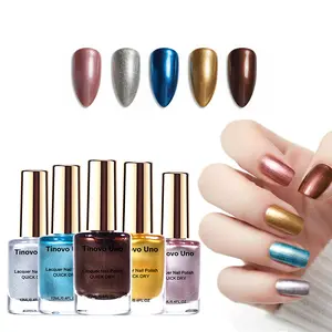 Tinovo Uno Nail Polish Set 5 Metallic Colors GlitterAutumn Nail Art Quick Dry 12ML Regular Mini Bulk Manicurist Women Girls Gift Home Salon Dual Use Drying