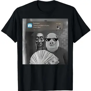 funny graphic tee Tung Tung Tung Sahur John Pork Meme Brainrot Gifts Graphic T-Shirt