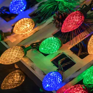50LED 49FT C9 Instant On Christmas String Lights, Plug-in Fairy Twinkle Lights with 8 Modes, Timer Function, Waterproof & Extendable for Indoor Outdoor Christmas Decor (Mother's Day Gift Option)