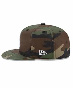 Camo Snapback Hat, Flat Brim Baseball Cap, Adjustable Streetwear Hip Hop Trucker Hat for Men Women