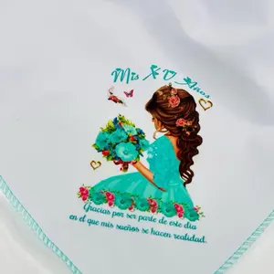 12pcs Quinceañera napkins, party favors 12x12”